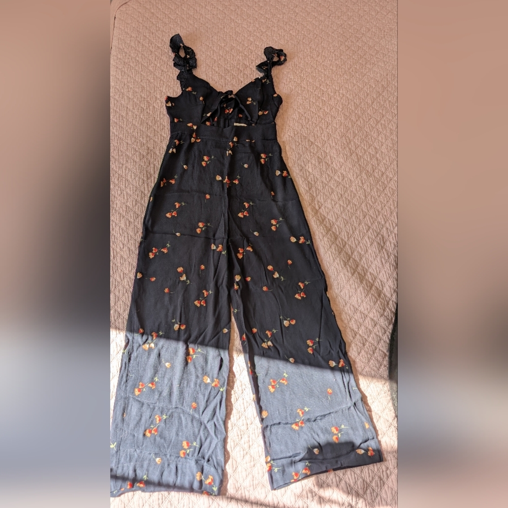 Shopbop Capulet Floral Black Jumpsuit Sz Medium
